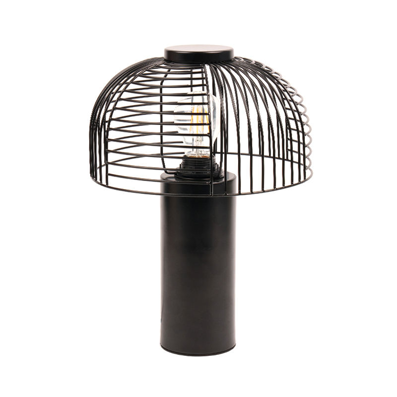 Black Bird Cage kopaná železná stolní lampa