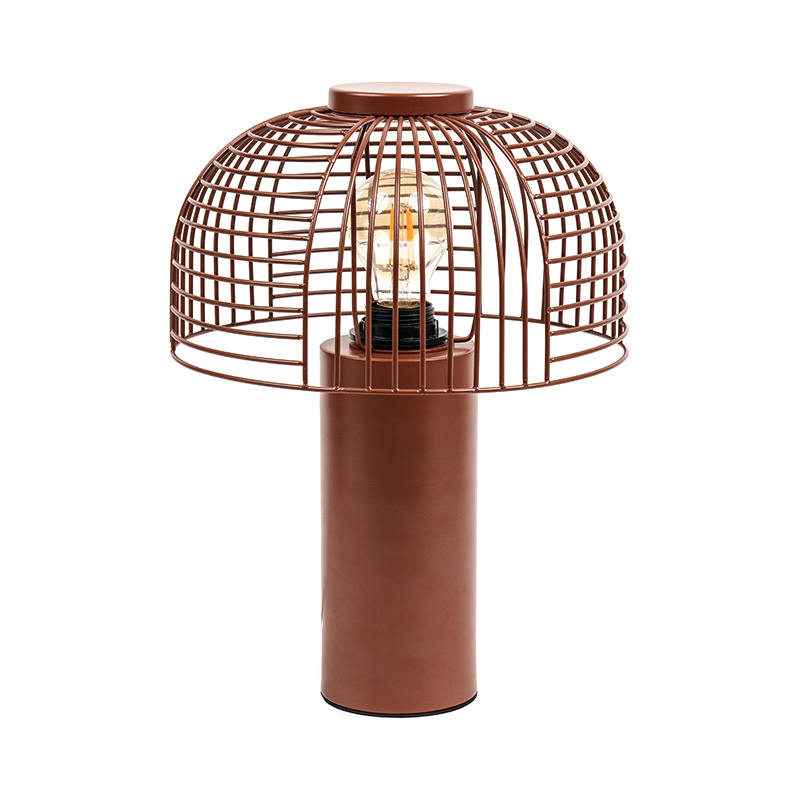 Black Bird Cage kopaná železná stolní lampa
