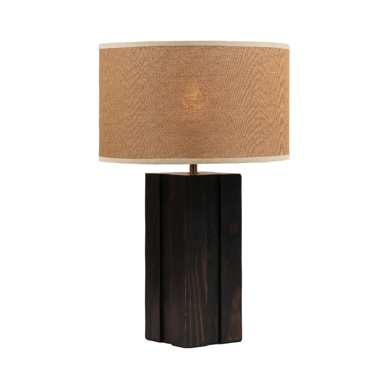 Umělecká dřevěná stolní lampa