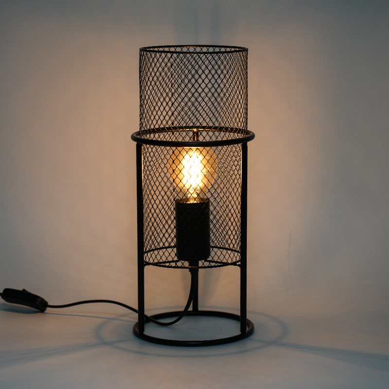 Síťová válcová stolní lampa