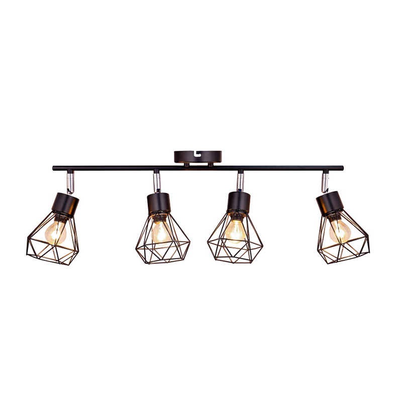 Čtyř hlava jednoduchá lampa na železnou stěnu